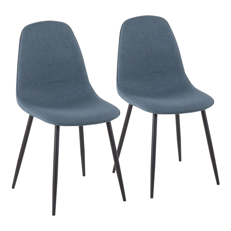 Elzada 18.5'' H Upholstered Side Chair, Black, Blue Polyester Blend