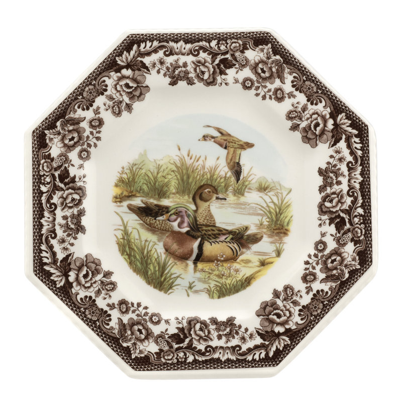 Spode Woodland Octagonal Plate 9.5" Wood Duck