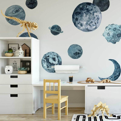 Décalcomanie murale bleue