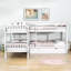 Lit simple superposé en forme de L avec trois tiroirs-70556387