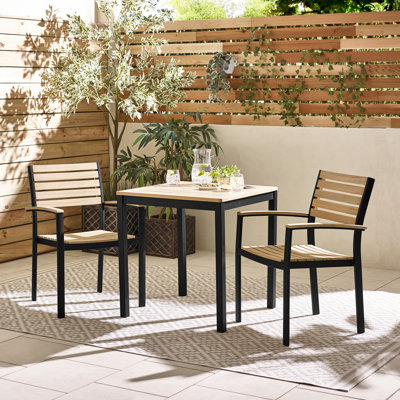 Ronja 2 PersonOutdoor Garden Bistro Dining Set - Solid Wood for Modern Patio