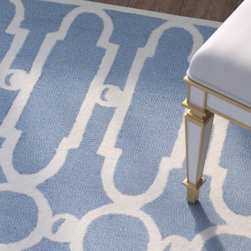 Zandbergen Hand Tufted Wool Geometric Rug, Rectangle 6' x 9'