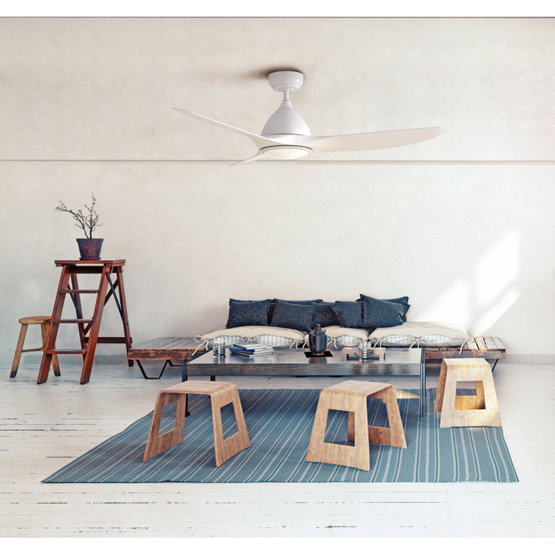 ONE Smart Modern All Season 52" Ceiling Fan with LED Light, Remote, Reversible and Compatible with Alexa/Google 6 Speeds and Light Kit included