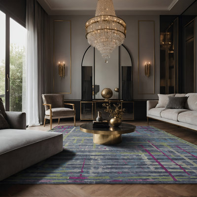 Tapis gris soyeux et moelleux