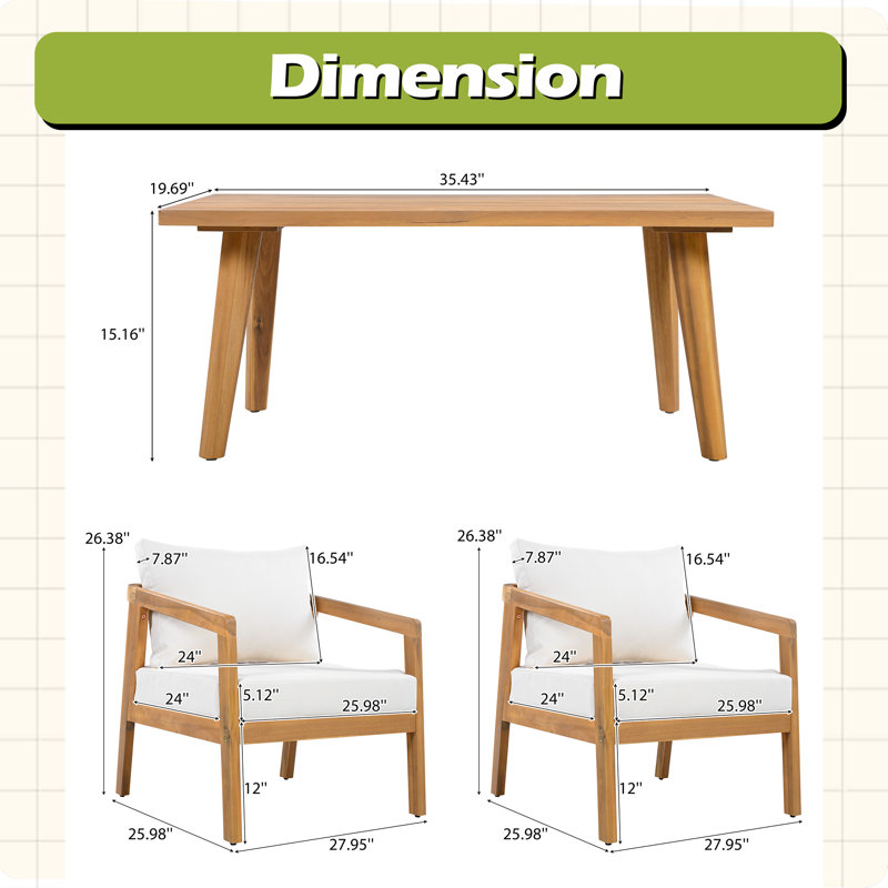 Ensemble de chaises de patio pour l'extérieur