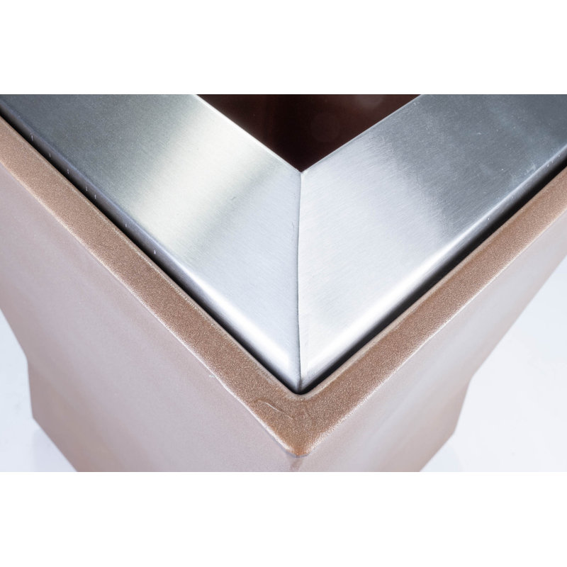 Poubelle Modtec, Bronze vieilli, H 28 po x l 18 po x P 18 po, 20