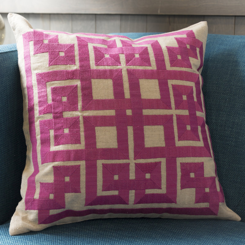 Housse de coussin en lin Gramercy, 18 po x 18 po, Vert