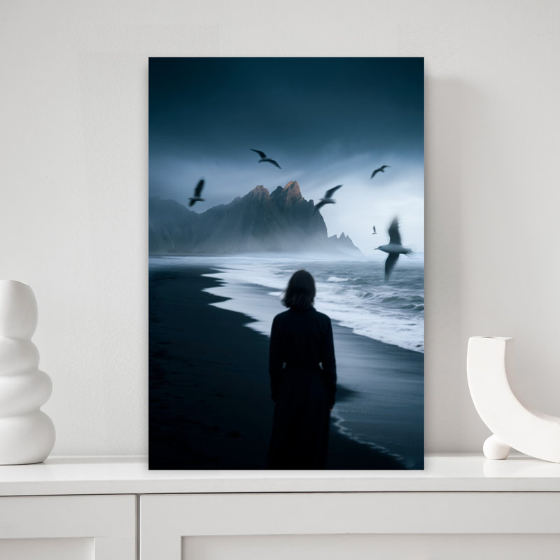 Lonely Abstract Contemporary Wall Art, 18" H x 12" W
