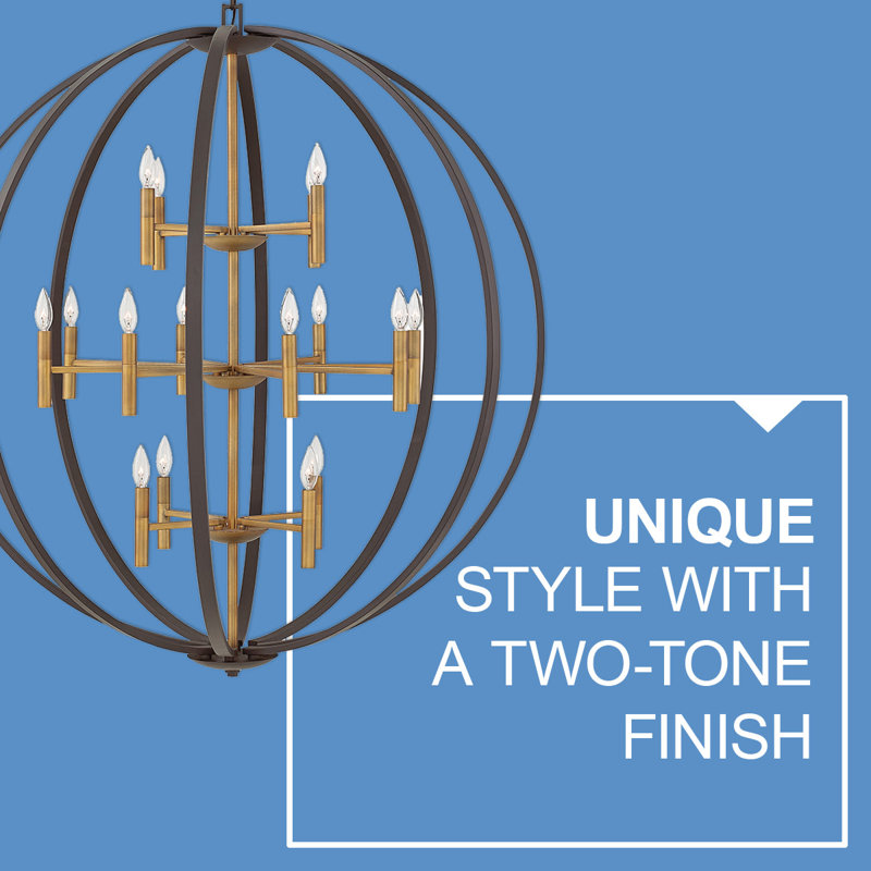 Euclid 12-Light Globe Pendant, Spanish Bronze