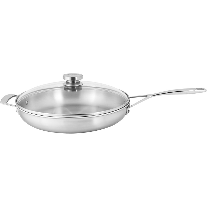 Demeyere Essential 5-ply 12.5-inch Stainless Steel Fry Pan with Lid - Thumbnail 4