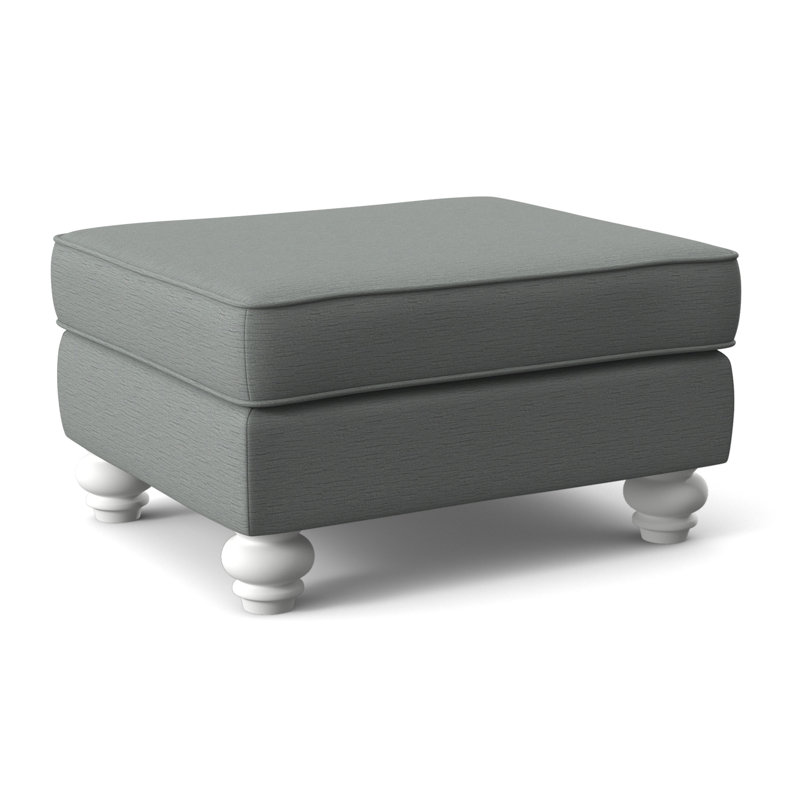 Lowell Ottoman, Frost White Finish, White Performance Fabric; 0851-94
