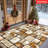 Marble-Inspired Indoor/Outdoor Area Rug with Non-Slip Rubber Backing, Machine Washable Polyester Carpet-891020970