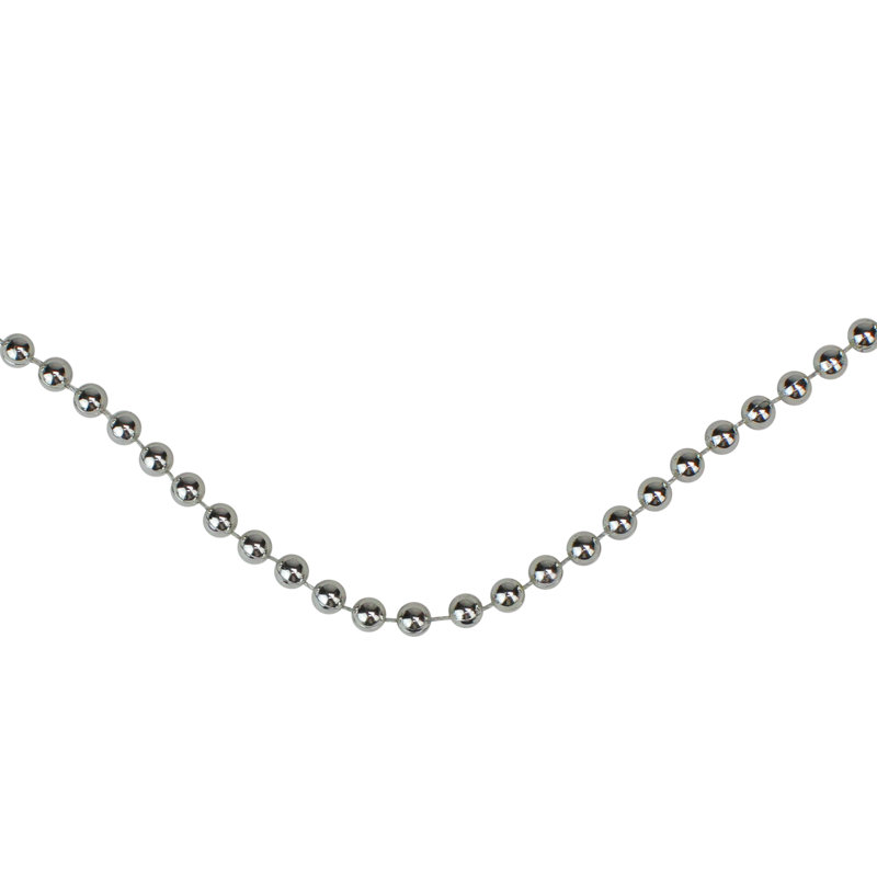Guirlande 66 'de Noël avec perles artificielles, Argent, L 15 pi