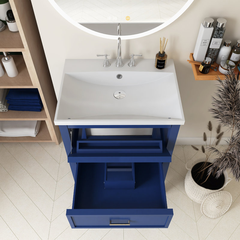 Meuble-lavabo simple 24 po avec plateau en résine Starlita
