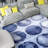 Circles of Blue I Washable Geometric Art Area Rug size 8'x10', Softness with Non-Slipping Backing
