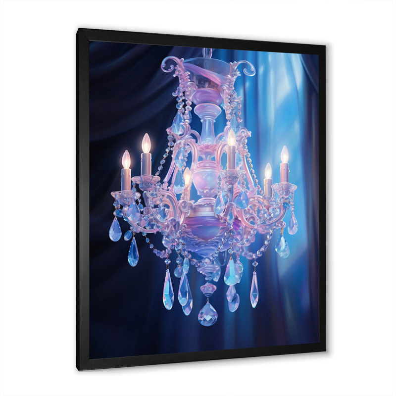 Culson Chandelier Ethereal Glow II, reproduction d'art sur toile, H 40 po x l 30 po x P 1,5 po, Cadre photo noir