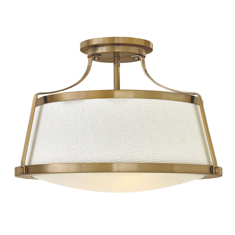 Charlotte 3-Light 20'' Semi Flush Mount, Caramel brossé