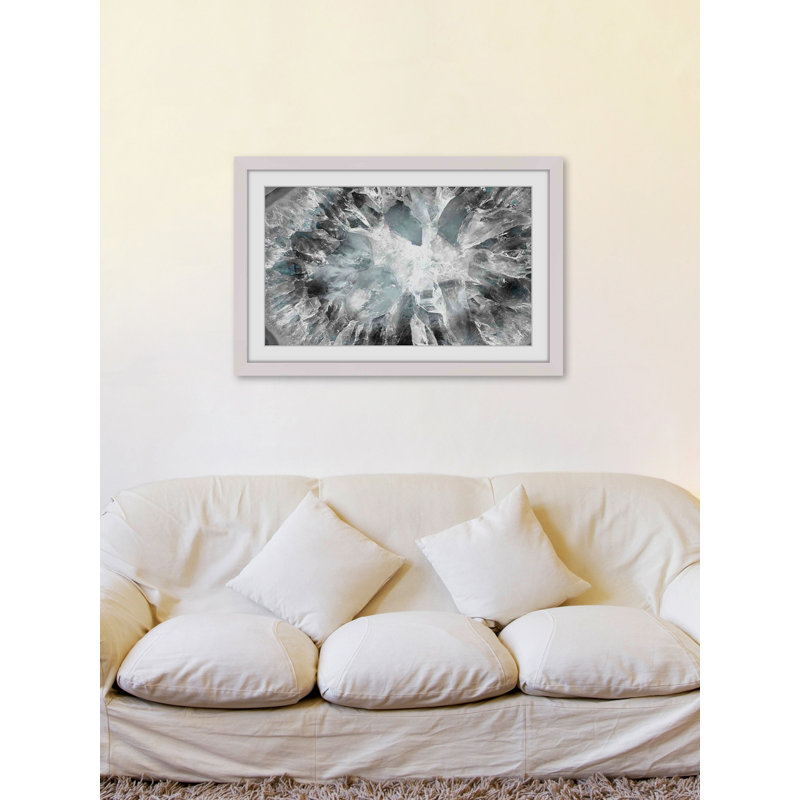 « blanc cristallin »-cadre photo, impression sur papier, H 20 po x l 30 po x P 1,5 po, Cadre blanc