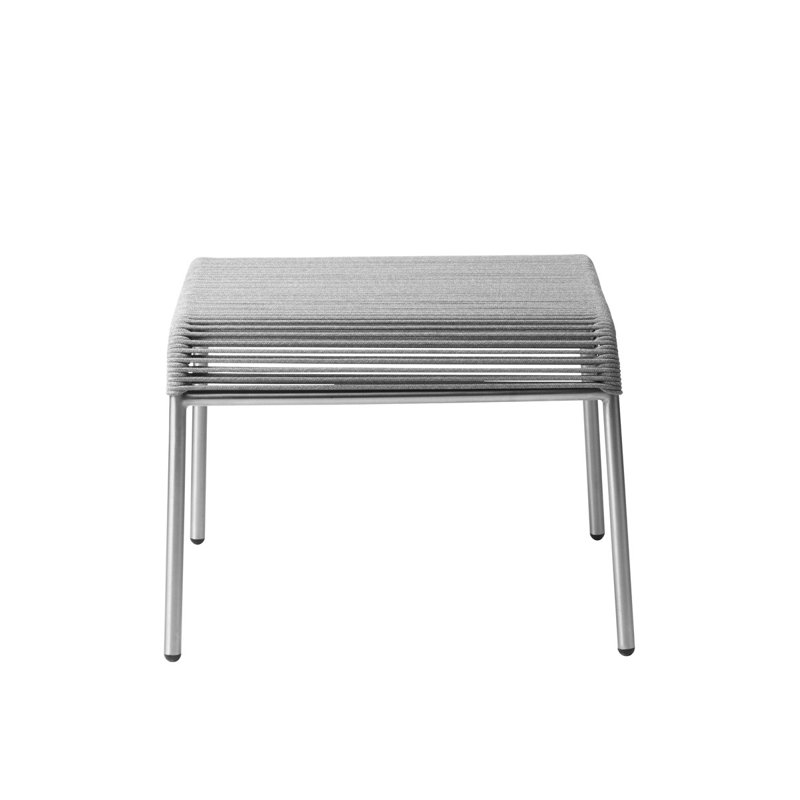 Salto Square Outdoor Ottoman Patio Ottoman, Light Gray