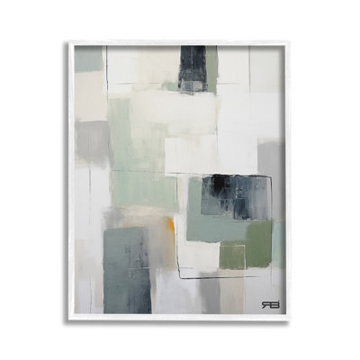 " Abstract Grey Shapes Single Picture Frame " by RB on Canvas