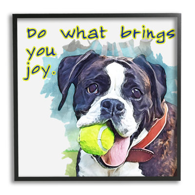 Do Do Bring You Joy Dog Expression par Kim Curationa - Cadre flottant, impression sur bois