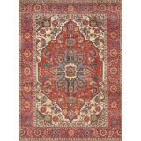 Serapi Hand-Knotted Rust Lamb's Wool Area Rug