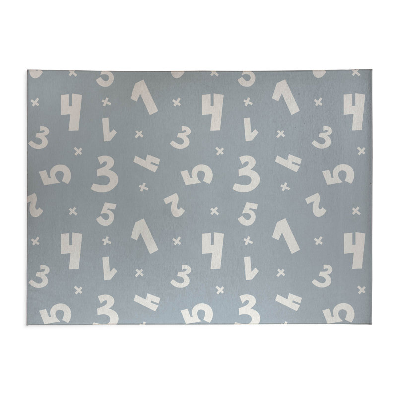 Numbers Indoor Doormat, Slate Blue, 48" W x 72" L