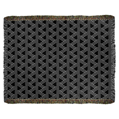 Couverture en coton tissé zigzag classique