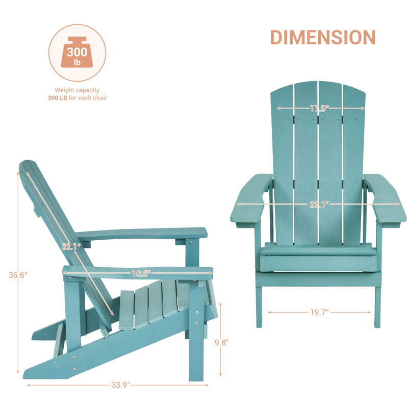 Fauteuil inclinable Kieth Riran Adirondack, Bleu lac