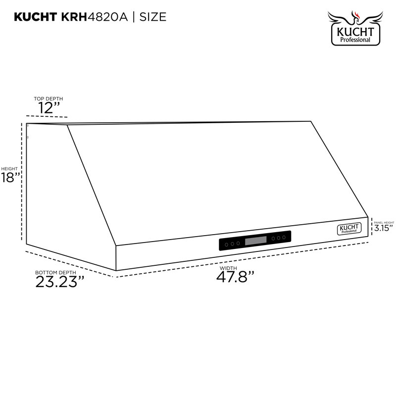 Kucht Stainless Steel Under Cabinet Range Hood
