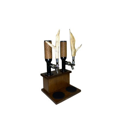 Double poignée de bois de cerf - tour de whisky en autruche