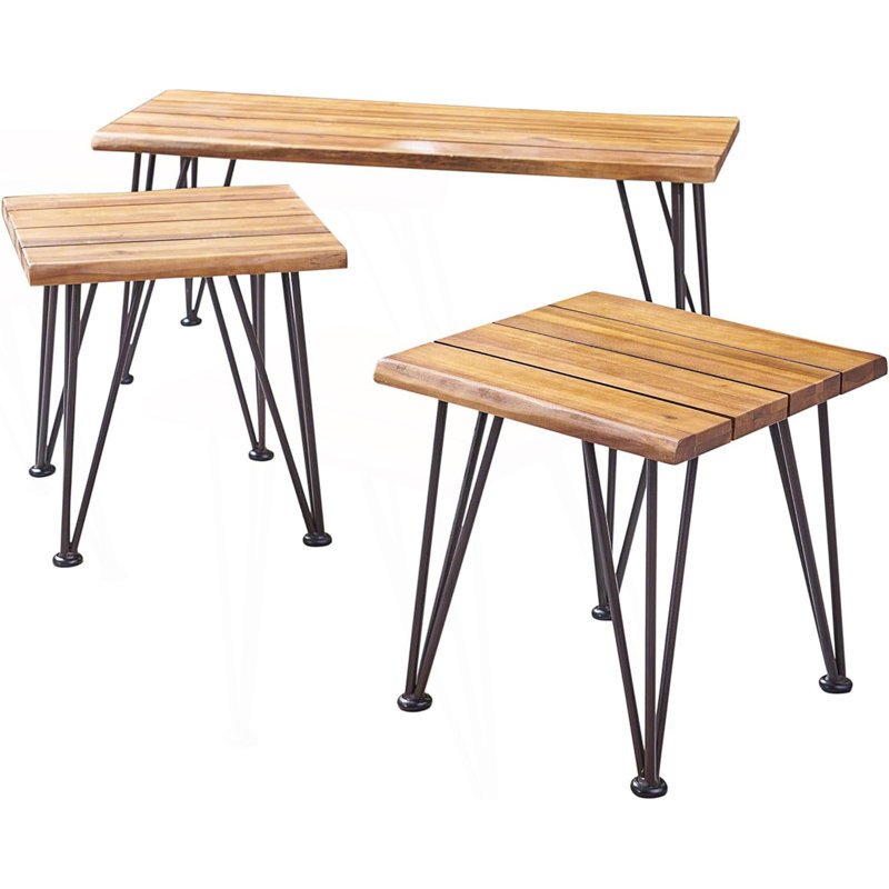 Table basse industrielle avec table d'appoint