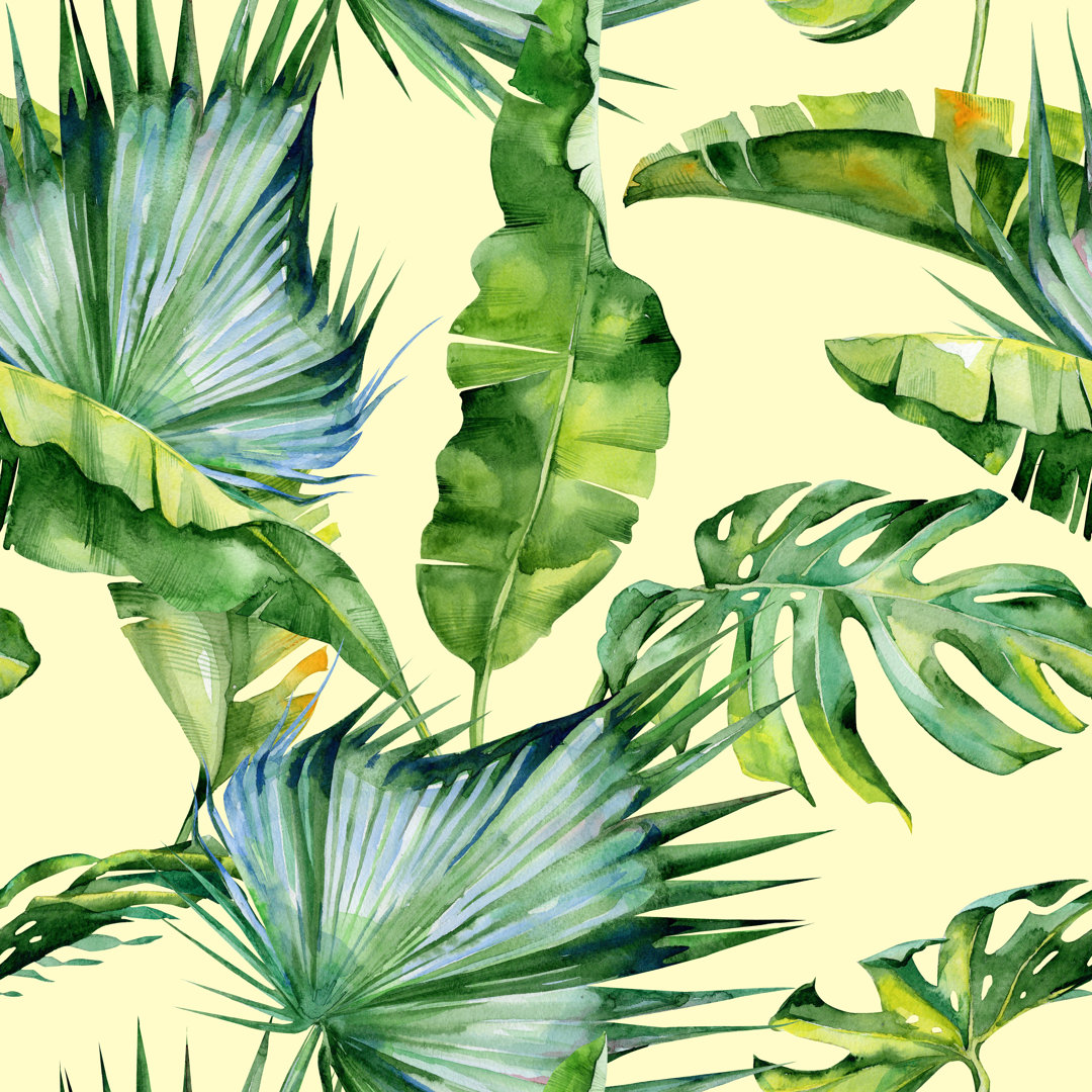 Abdiwali Seamless Watercolour Of Tropical Leaves by Annaveroniq - Leinwandgemälde