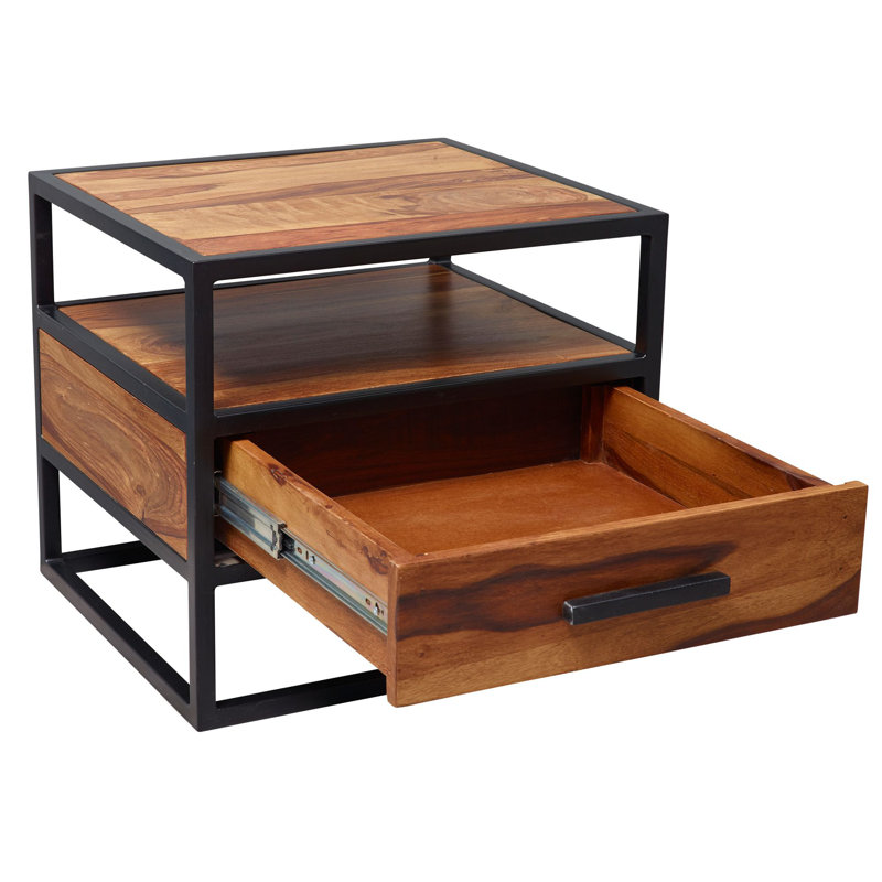 Mosquera 50cm W Iron Bedside Table