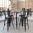 Greory Round Commercial Indoor/Outdoor Poly Bar Top Restaurant Table with Steel Frame-2030712419-2030712416