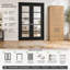 Portes doubles françaises massives Quadro 4522 Noir mat avec vitrage clair, cadre en bois massif, portes robustes pour placard ou chambre à coucher, 56 x 80 (2 x 28 x 80)-75674834