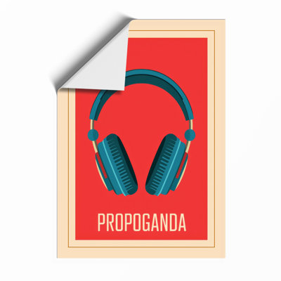 Headphones Bold Graphic Mid-Century - Framed Print
