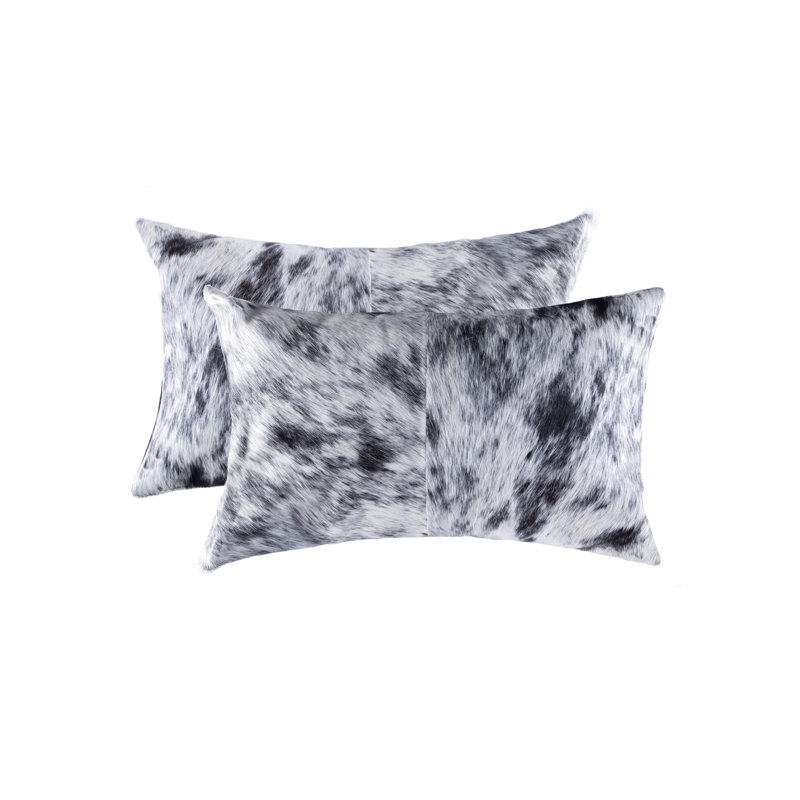 Coussin Torino Kobe Salt & Pepper | 2 pièces | Noir et blanc | 12 po x 20 po, Noir / blanc