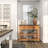 Wood Rolling 4 Drawer and 2 Shelf Kitchen Cart with Black Metal Handles and Marble Top-55865884-55865885