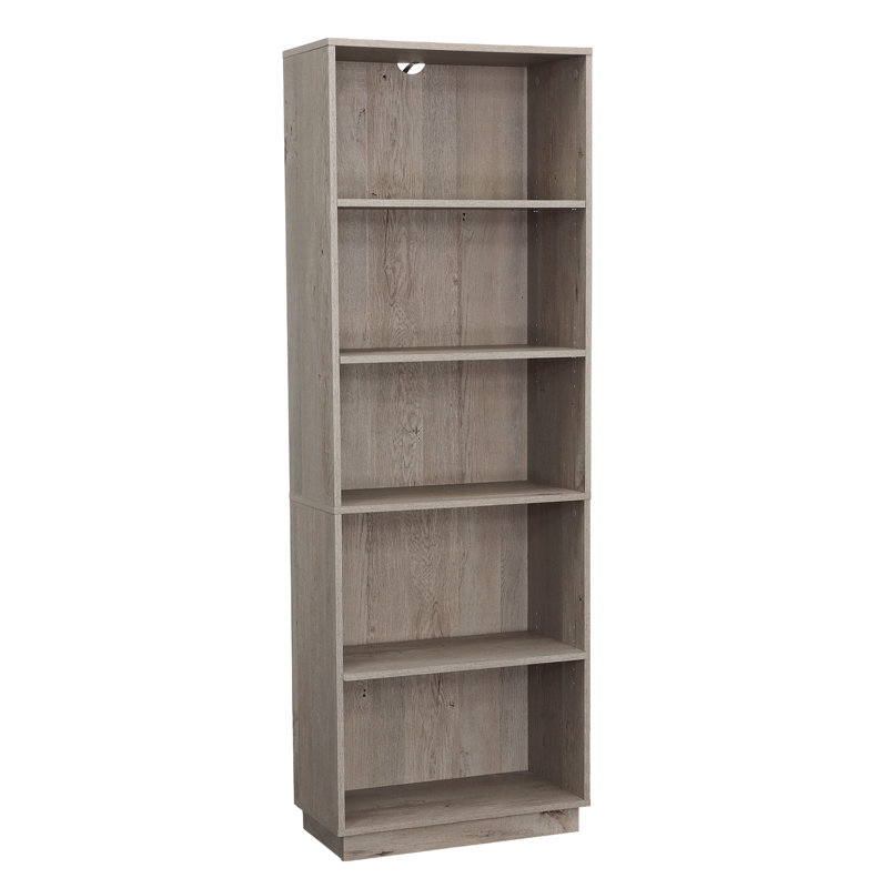 Bibliothèque de bureau à 5 tablettes, finition grise