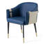 Fauteuil rembourré bleu / beige Karmann-272359792