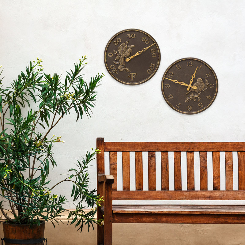 16 Songbird Clock, French Bronze