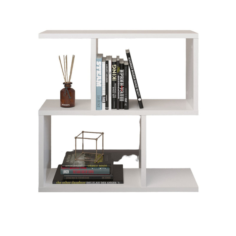 Raellen 59.4cm H x 60cm W Metal Bookcase, Whte