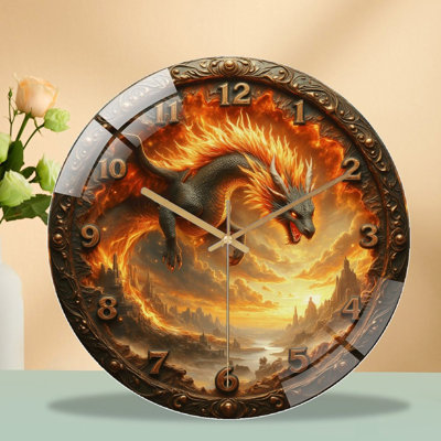 Horloge murale Fire Fire Fantasy - horloge murale 12 po