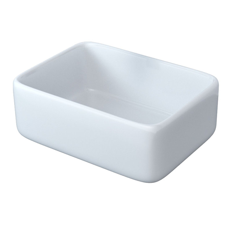 HHK HOME 15.75'' White Ceramic Rectangular Bathroom Sink