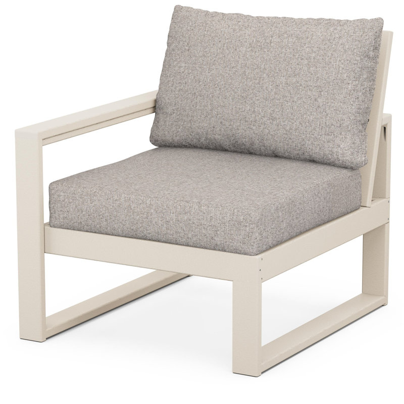 POLYWOOD Outdoor Lounge Chair, Weathered Tweed, Sand