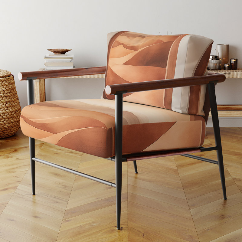 Chaise d'appoint Desert, Brown Round Arms