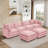 CloudHaven 130.7" U-Shaped Modular Sectional Sofa with 2 Movable Ottomans, 4-Seater Chenille Cloud Couch Set for Living Room, DIY Combination with High-Resiliency Memory Foam-1599235759