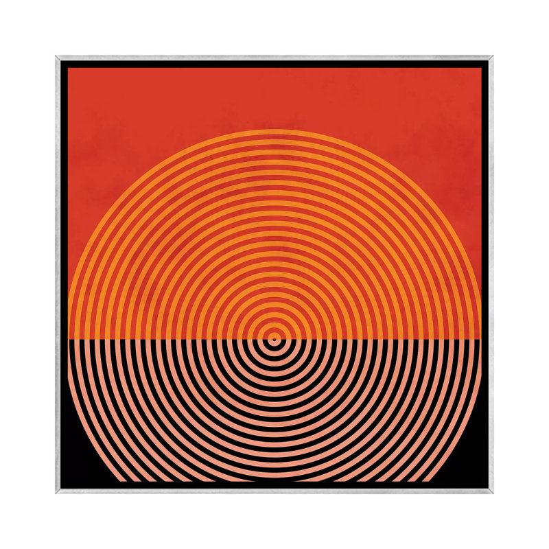 «Lines and Shapes I» par Ana Rut Bré - impression d'art graphique, H 26 po x l 26 po x P 1,5 po, Toile avec cadre argenté
