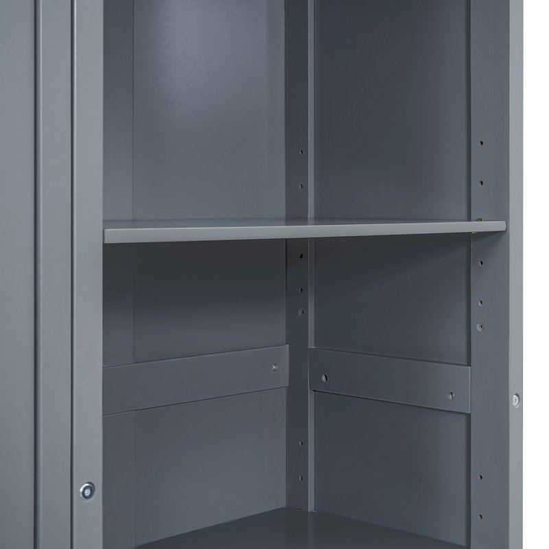 Grand lit escamotable mural avec tablettes, Gris